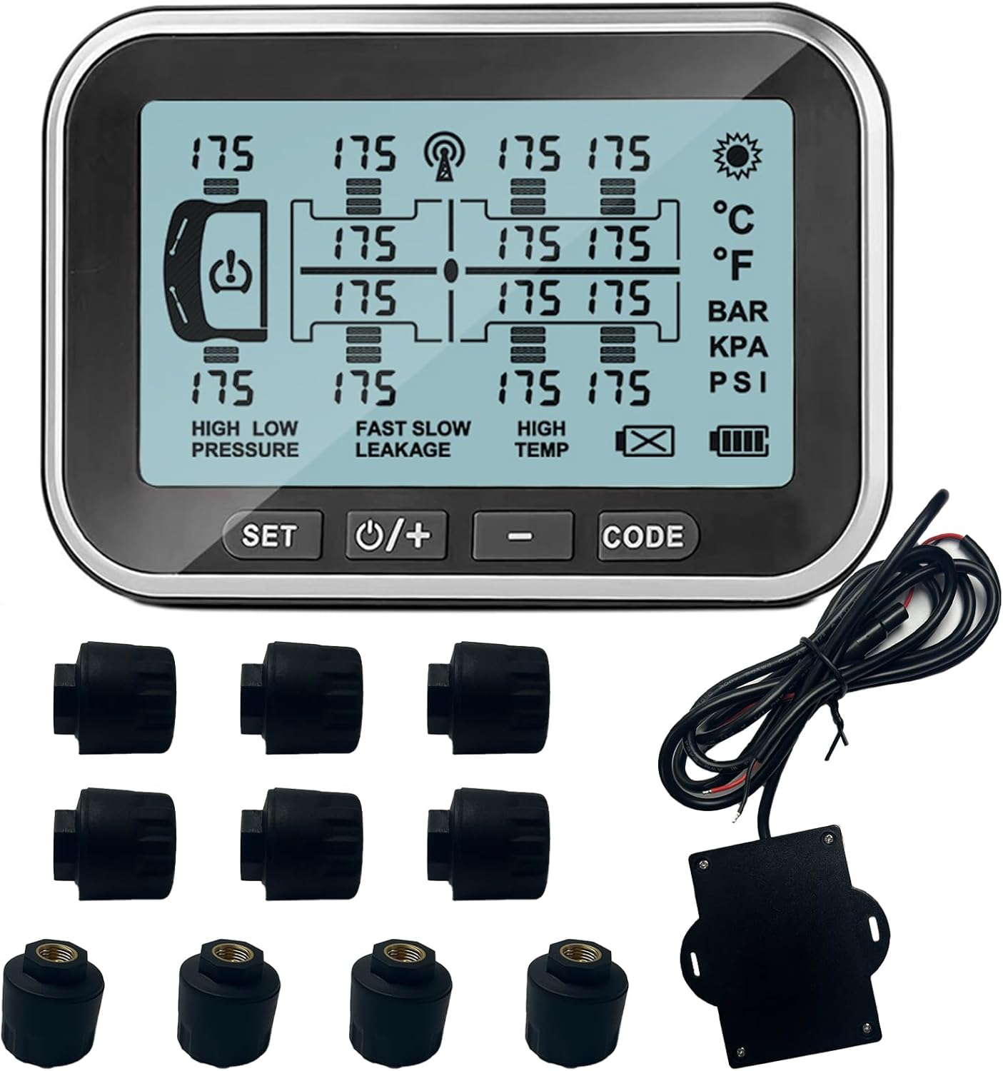 RV Tire Pressure Monitoring System, (0-199PSI) TM6 Trailer TPMS