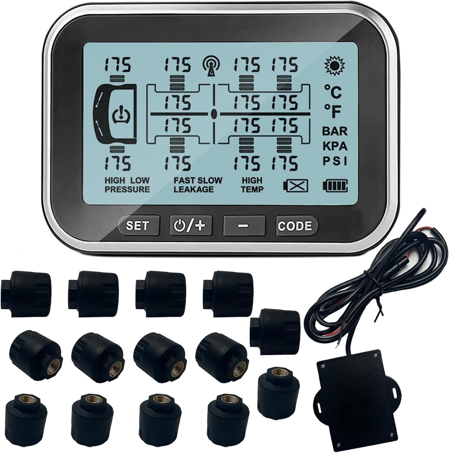 RV Tire Pressure Monitoring System, (0-199PSI) TM6 Trailer TPMS