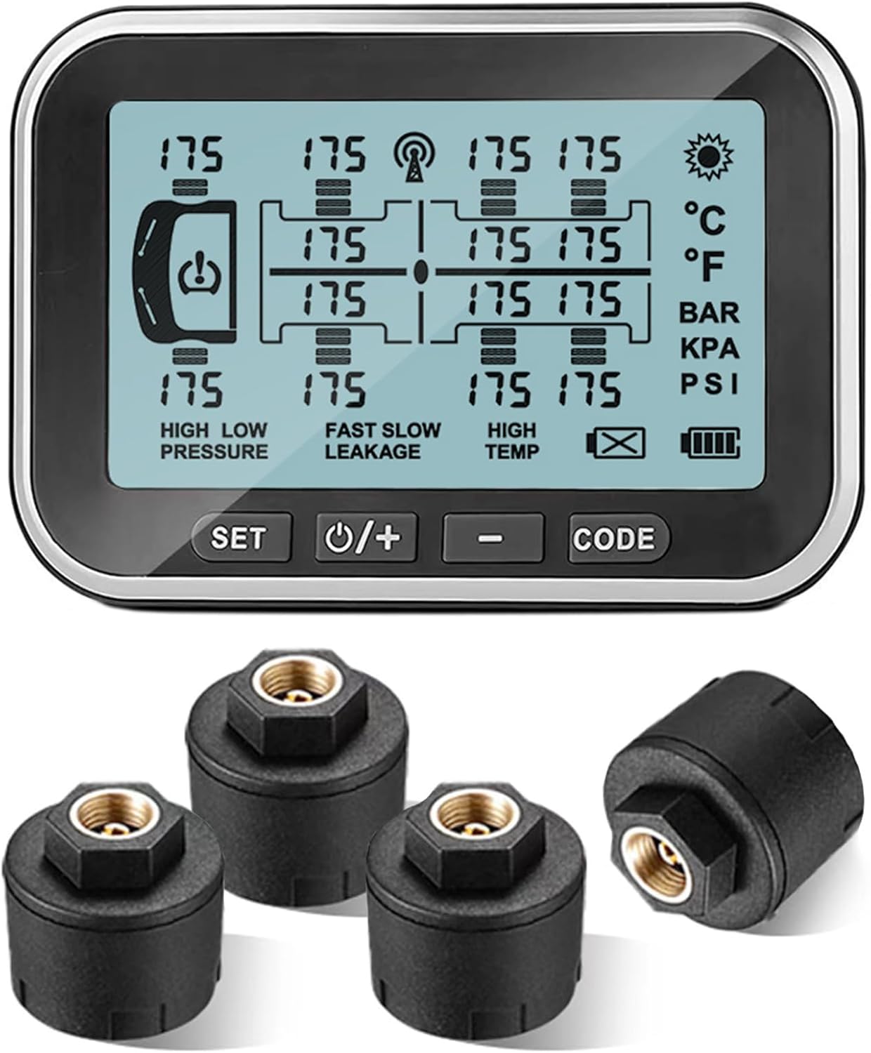 RV Tire Pressure Monitoring System, (0-199PSI) TM6 Trailer TPMS