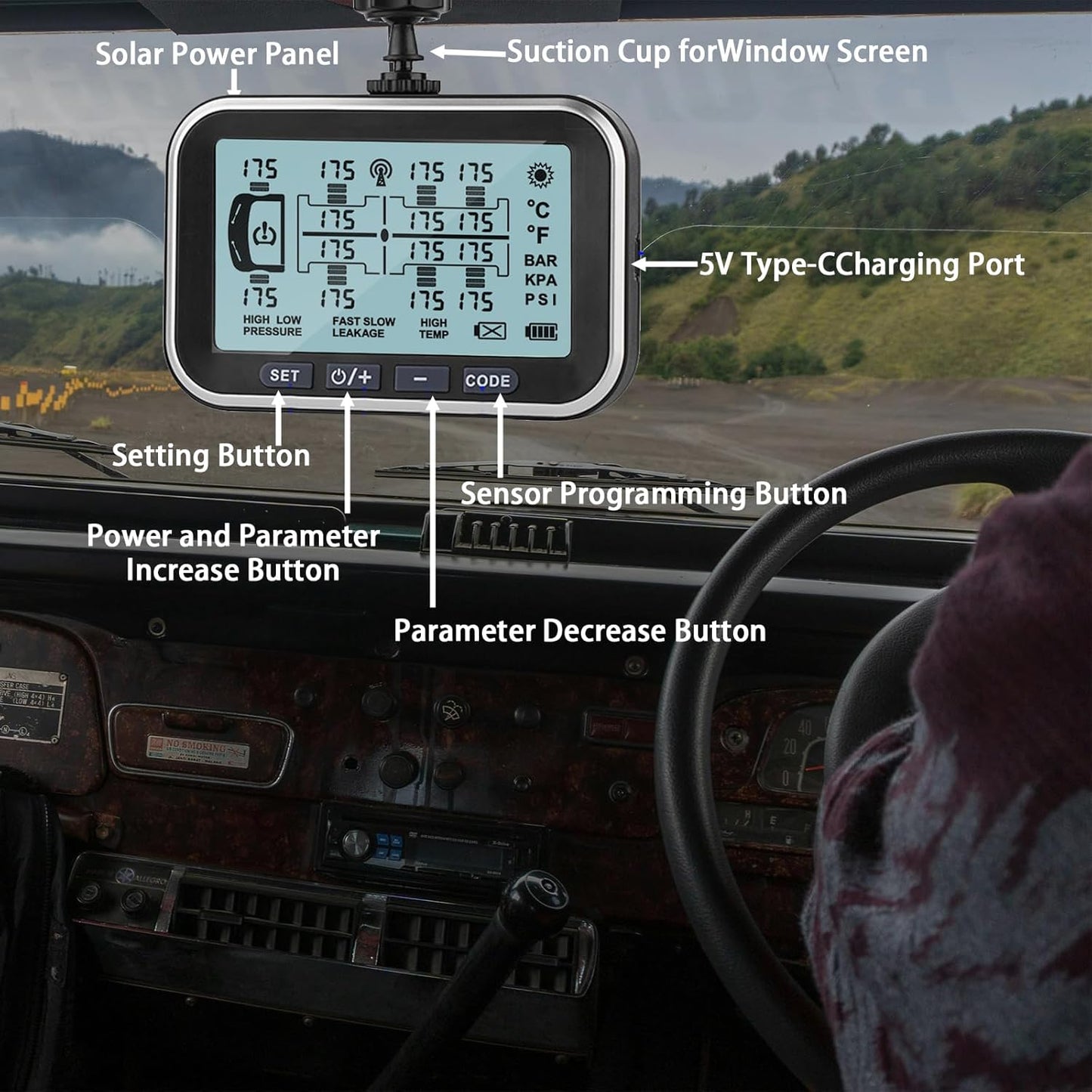 RV Tire Pressure Monitoring System, (0-199PSI) TM6 Trailer TPMS