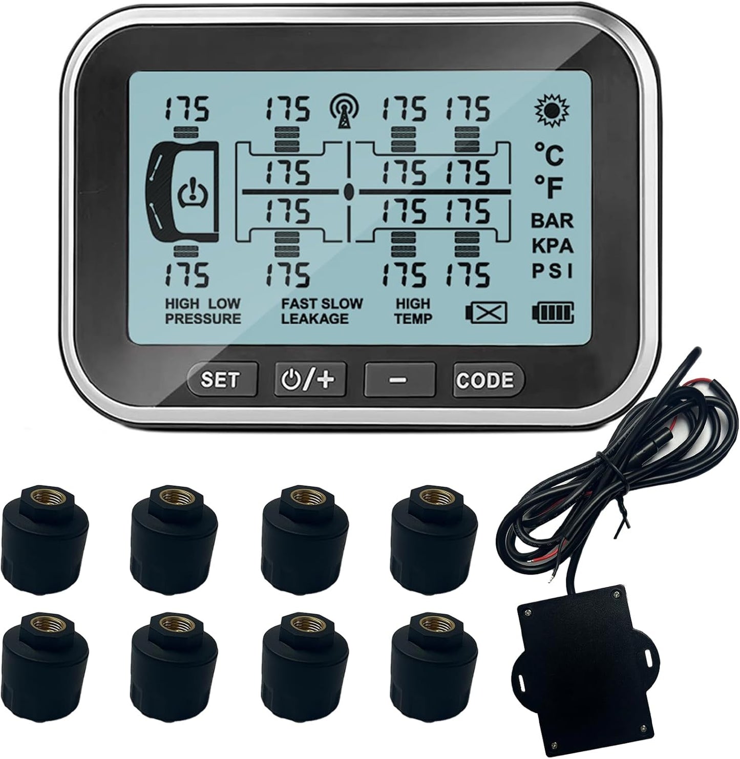 RV Tire Pressure Monitoring System, (0-199PSI) TM6 Trailer TPMS