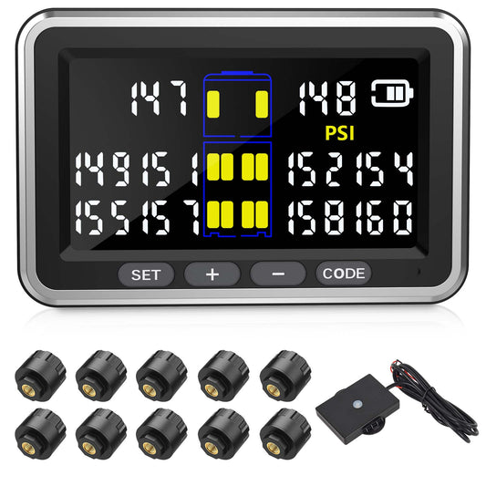 Truck/RV Tire Pressure Monitoring System, (0-199PSI) TS10 Trailer High Pressure TPMS