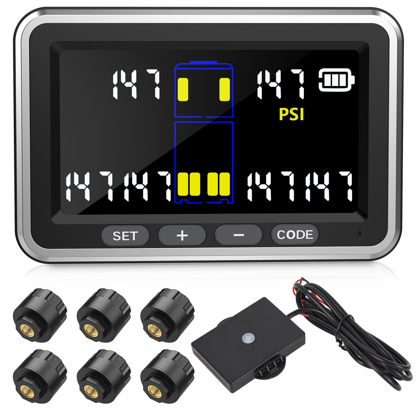 Truck/RV Tire Pressure Monitoring System, (0-199PSI) TS10 Trailer High Pressure TPMS