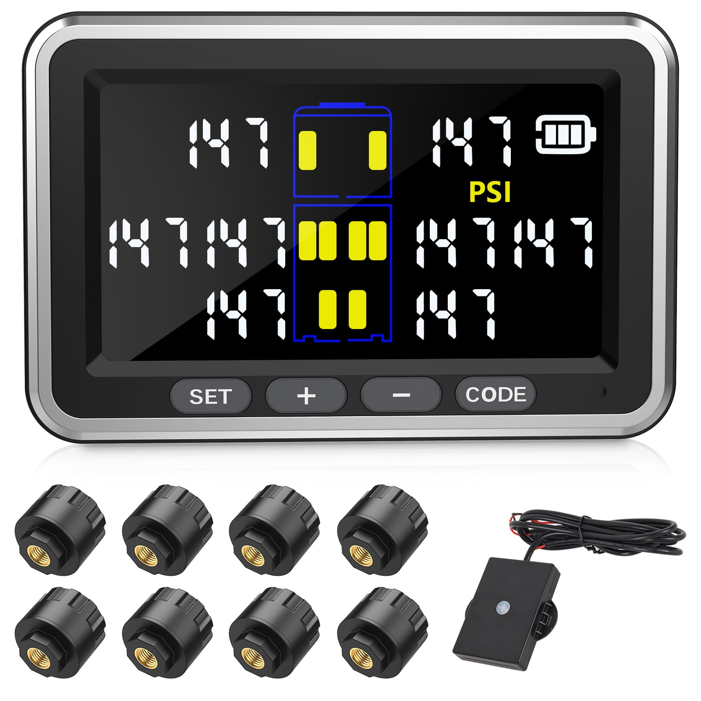 Truck/RV Tire Pressure Monitoring System, (0-199PSI) TS10 Trailer High Pressure TPMS